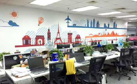  象山教你设计办公室墙绘的方法。