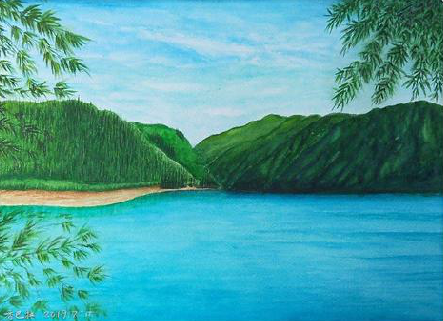  象山在墙绘中，如何绘画绿水青山？