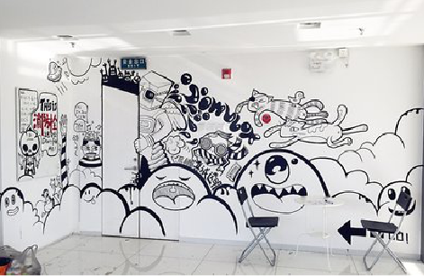  象山手绘墙并非传统涂鸦。